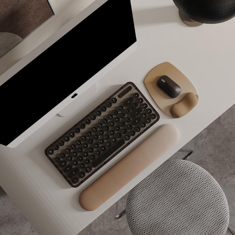 DemonChest ErgoFlow Gel Wrist Rest Mouse Pad - Ergonomic Cushion for Desk, Cute Aesthetic Computer Decor for Women; Small Mousepad Mat&Laptop Pads - Office Home Support & Ergo Accessories Supplies(02Mocha Sand) - Image 2